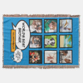 ブラザーフォトコラージュ漫画ブックおもしろいブクールルー スローブランケット (正面)