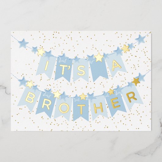 ブラザーベビーおめでとうフォイル 箔シーズンカード (正面)