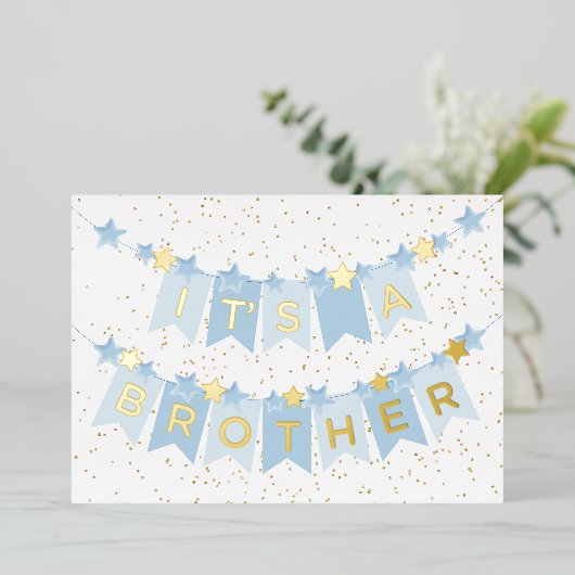 ブラザーベビーおめでとうフォイル 箔シーズンカード (立ち正面)