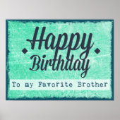 ブラザーポスタお気に入りのーへのハッピーバースデー ポスター (正面)