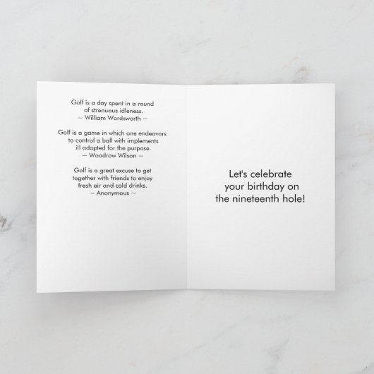 ブラザーマルティニゴルフボール誕生日カード カード (内部)