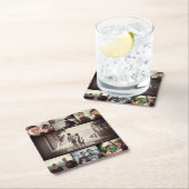 ブラザーモダンフリ最高のーズDark Photo Collage スクエアペーパーコースター (インサイチュ)