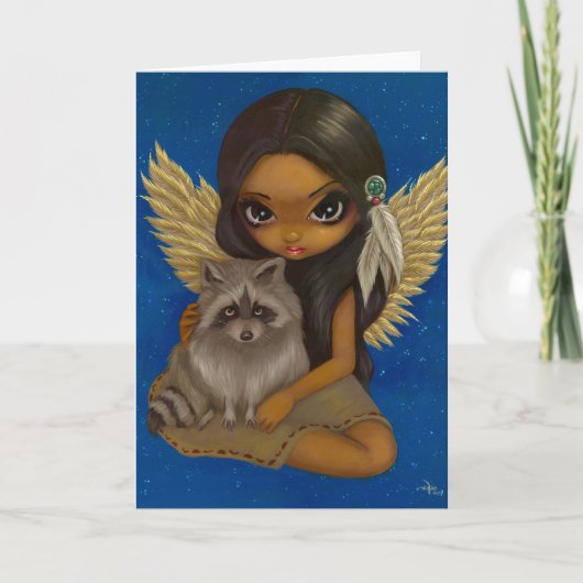 「ブラザーラクーン」グリーティングカード カード (正面)