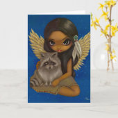 「ブラザーラクーン」グリーティングカード カード (黄色い花)