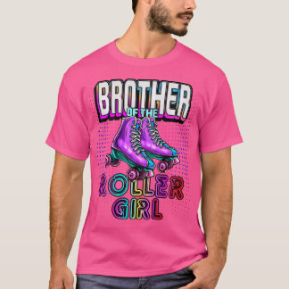 ブラザーローラーガールローラースケート誕生日マッチ Tシャツ
