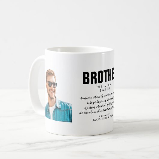 ブラザー引用文モダンフォトコーヒーマグ コーヒーマグカップ (正面左)