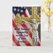 ブラザー悔やみや弔慰宗教キリスト教軍隊 カード (黄色い花)