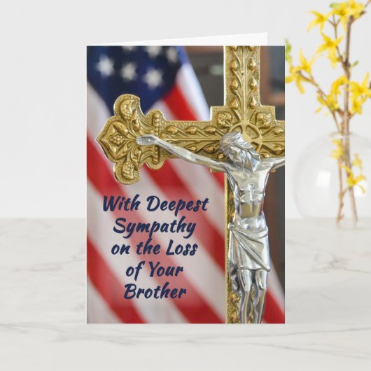 ブラザー悔やみや弔慰宗教キリスト教軍隊 カード (黄色い花)