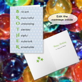 ブラザー文字星の誕生日 カード