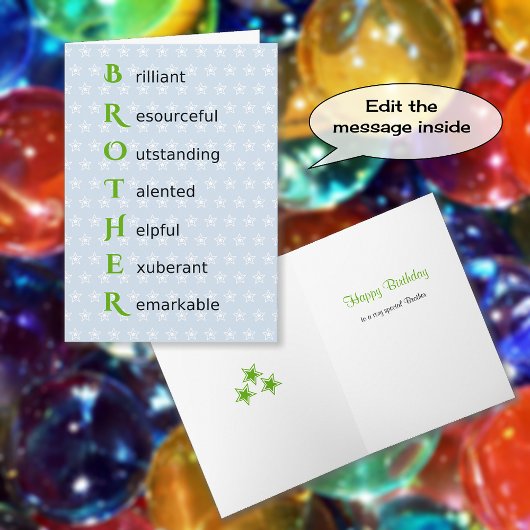 ブラザー文字星の誕生日 カード