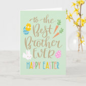 ブラザー最高のエバーハッピーイースタータイポグラフィ カード (黄色い花)