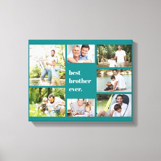 ブラザー最高のエバー7フォトコラージュティール(緑がかった色) キャンバスプリント (正面)