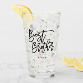 ブラザー最高のブスタイリッシュラックススクリプト赤い名前ギフト タンブラーグラス