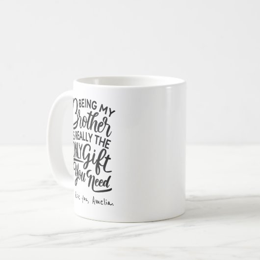 ブラザー最高の・エバー |ローおもしろいルギフト会社の兄弟 コーヒーマグカップ (正面左)