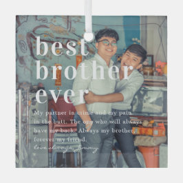 ブラザー最高の・エバー |引用文と写真ギフト ガラスオーナメント