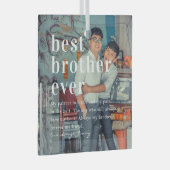 ブラザー最高の・エバー |引用文と写真ギフト ガラスオーナメント (正面右)