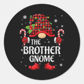 ブラザー格言の家族のためのクリスマスPJSに一致 ラウンドシール (正面)