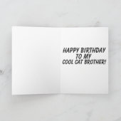 ブラザー誕生日キャットオンビーチシャークカード カード (内部)