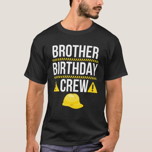 ブラザー誕生日クルー建築ワーカーテーマP Tシャツ (正面)