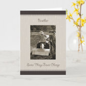 ブラザー誕生日ファームボーイユーモア カード (黄色い花)