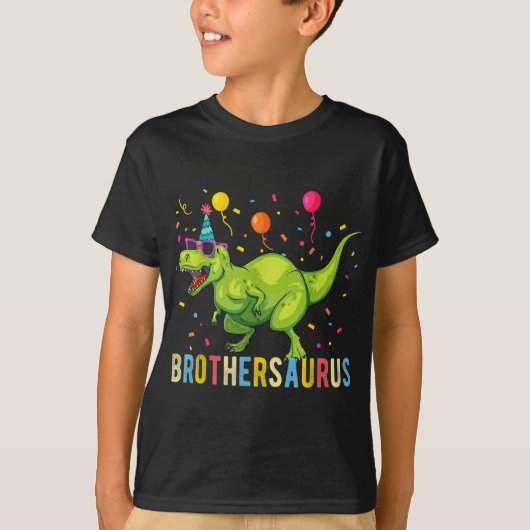 ブラザー誕生日ボーイTレックス恐竜 Tシャツ (正面)