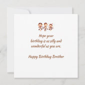 ブラザー誕生日間抜けズワンダリーモンキー カード (裏面)