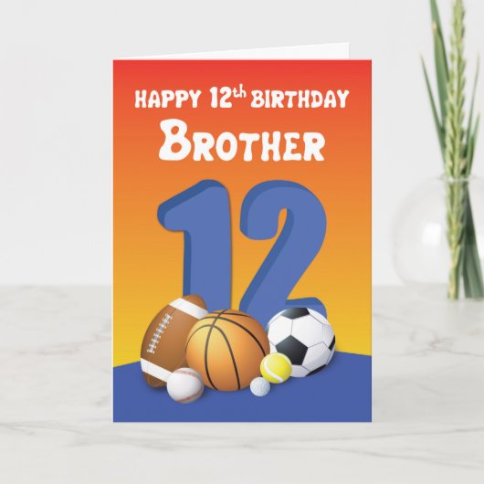 ブラザー12誕生日スポーツボール カード (正面)