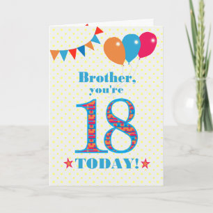 ブラザー18誕生日バウンティングバルーンカード用 カード