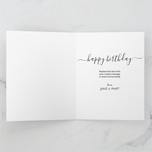 ブラザー7フォトコラージュパーソナライズされた誕生日 カード (内部)