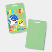 ブラザー・オブ・ザ・ベビー・シャーク・誕生日・ブラザー・シャーク バッジ (正面＆裏面)