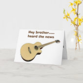 ブラザー-ギターのハッピーバースデーの時間 カード (黄色い花)