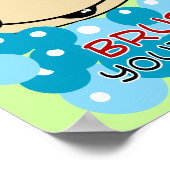 ブラシあなたの歯ゼブラバスルームプリント ポスター (角)