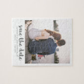 ブラシお洒落スクリプトの写真の日付をグレーで保存 ジグソーパズル (横)