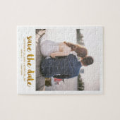 ブラシお洒落スクリプト写真データの保存金ゴールド ジグソーパズル (横)