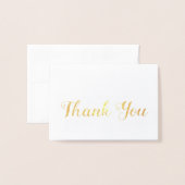 ブラシお洒落スタイル金ゴールドスクリプト 箔カード (封筒付き正面)