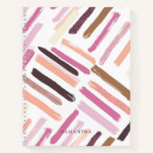 ブラシかわいらし線パターン ノートブック (正面)