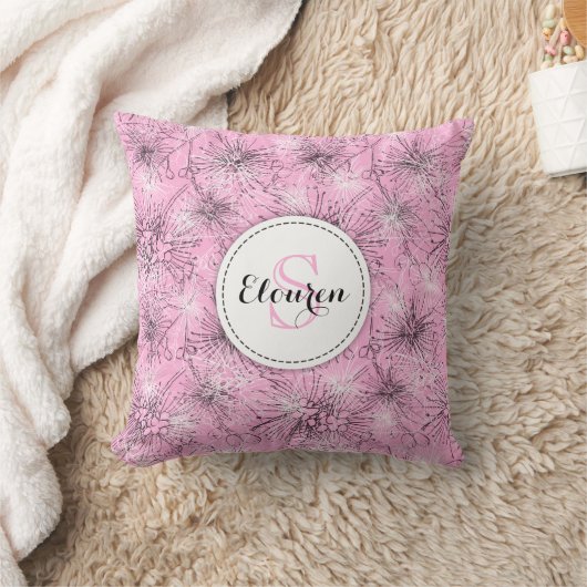 ブラシさくらんぼライリーピリーフローラピンク枕 クッション (ブランケット)