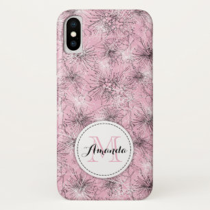 ブラシさくらんぼライリーフローラピンクのiphoneケース iPhone x ケース