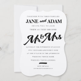 ブラシさん&ミセスタイポグラフィ結婚式招待状 招待状