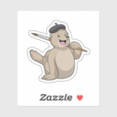 ブラシでペインターとしてシ絵を描ェルする シール (シート)