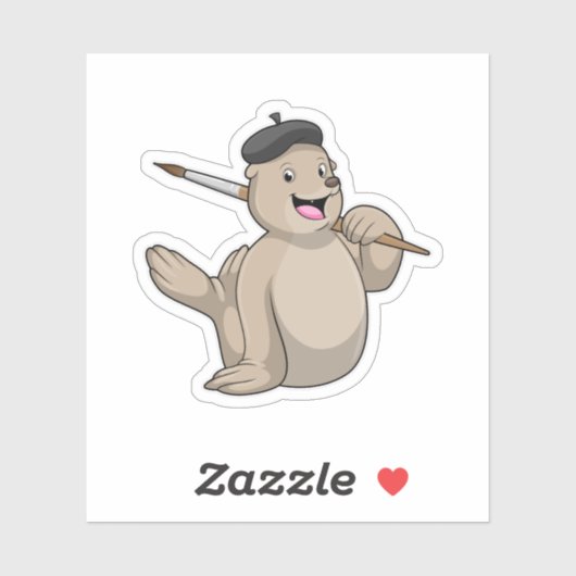 ブラシでペインターとしてシ絵を描ェルする シール (シート)