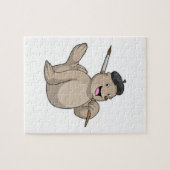 ブラシでペインターとしてシ絵を描ェルする ジグソーパズル (横)