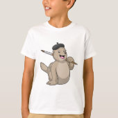 ブラシでペインターとしてシ絵を描ェルする Tシャツ (正面)