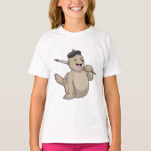 ブラシでペインターとしてシ絵を描ェルする Tシャツ (正面)