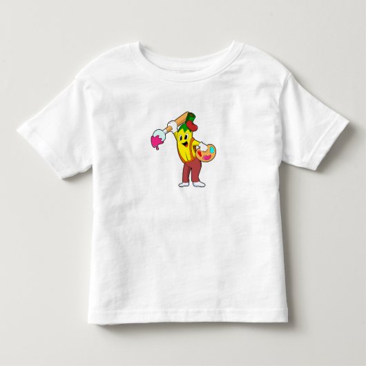 ブラシでペインターとしてバ絵を描ナナ トドラーTシャツ (正面)