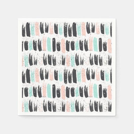 ブラシとインクストロークのパターン スタンダードカクテルナプキン (正面)