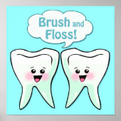 ブラシとフロス歯科のアートワーク ポスター (正面)