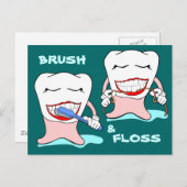 ブラシとフロス ポストカード (正面/裏面)