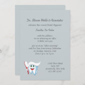 ブラシと歯の歯科告知/招待状 招待状 (正面/裏面)