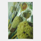 ブラシと絵を描 キッチンタオル (縦)